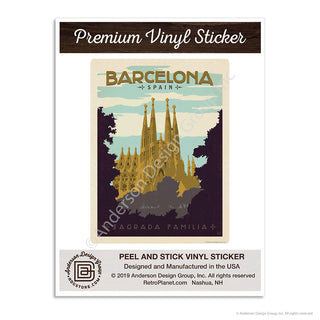 Barcelona Spain Sagrada Familia Church Mini Vinyl Sticker