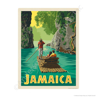 Jamaica Bamboo River Raft Mini Vinyl Sticker