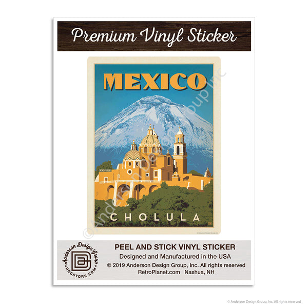 Cholula Mexico Iglesia de los Remedios Church Mini Vinyl Sticker