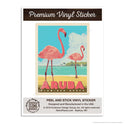Aruba Flamingo Beach Mini Vinyl Sticker