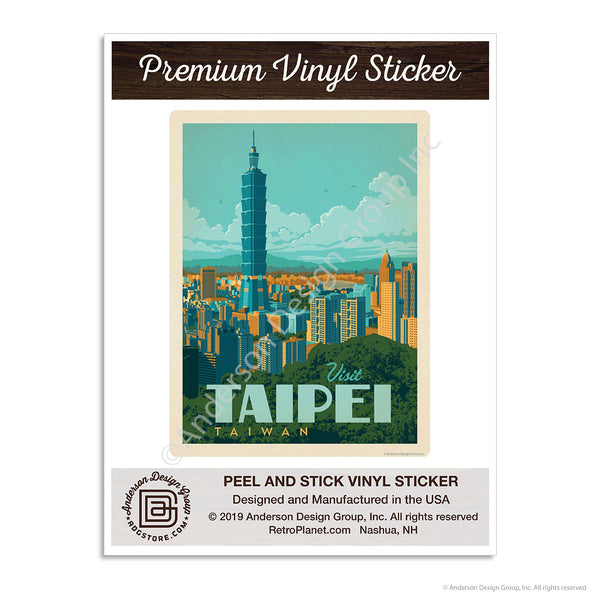 Visit Taipei Taiwan Mini Vinyl Sticker
