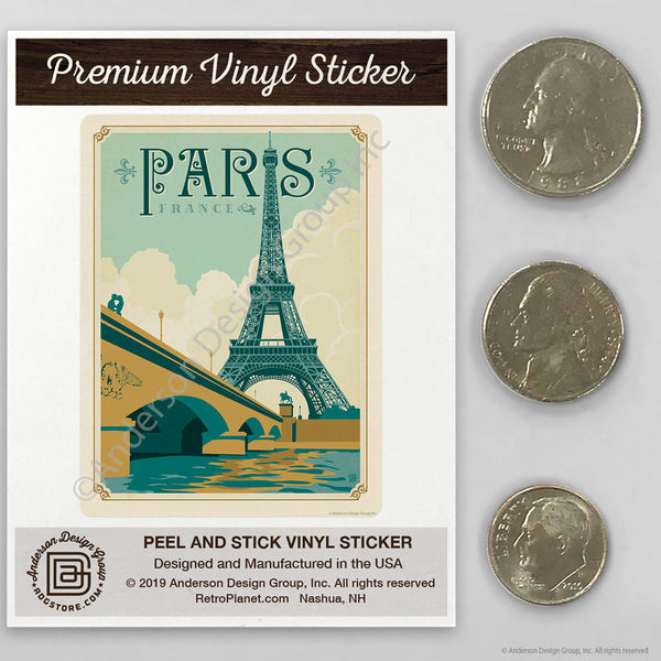 Paris France Eiffel Tower Mini Vinyl Sticker