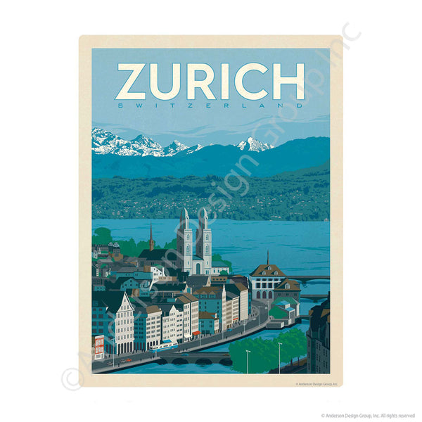 Zurich Switzerland Mini Vinyl Sticker