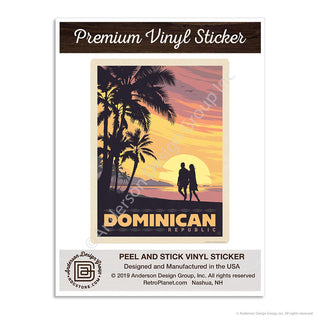 Dominican Republic Sunset Beach Mini Vinyl Sticker