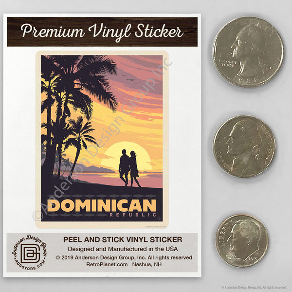 Dominican Republic Sunset Beach Mini Vinyl Sticker
