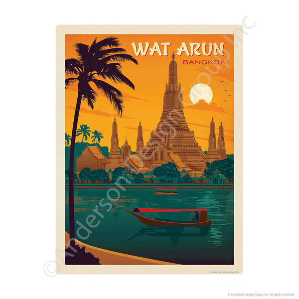 Bangkok Thailand Wat Arun Temple of Dawn Mini Vinyl Sticker