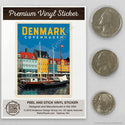 Copenhagen Denmark Waterfront Mini Vinyl Sticker