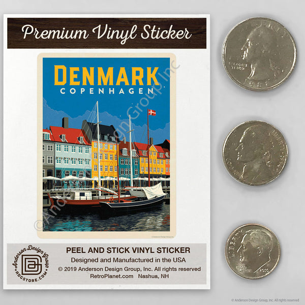 Copenhagen Denmark Waterfront Mini Vinyl Sticker