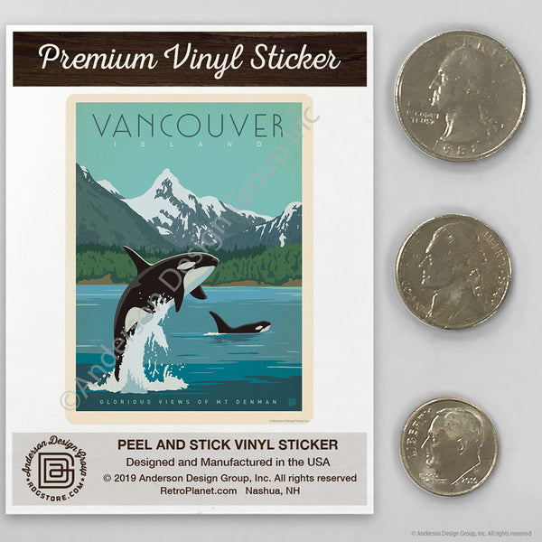 Vancouver Island Canada Mt. Denman Mini Vinyl Sticker