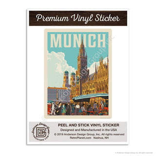 Munich Germany New Town Hall Mini Vinyl Sticker