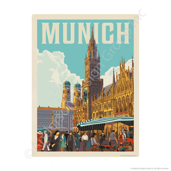 Munich Germany New Town Hall Mini Vinyl Sticker