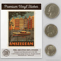 Amsterdam Netherlands Canal Boat Mini Vinyl Sticker