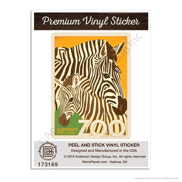 Zebras Support Our Local Zoo Mini Vinyl Sticker