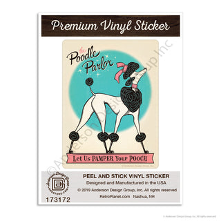 Poodle Parlor Dog Mini Vinyl Sticker