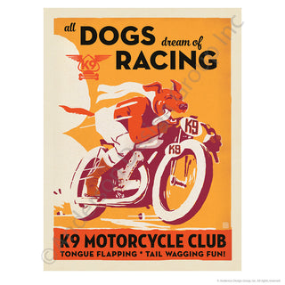 K9 Motorcycle Club Racing Dogs Mini Vinyl Sticker