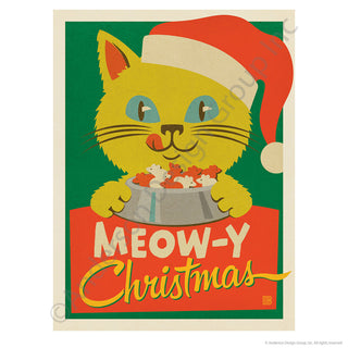 Meow-y Christmas Santa Cat Mini Vinyl Sticker