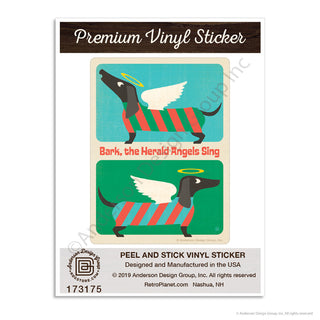 Bark The Herald Angels Sing Holiday Dog Mini Vinyl Sticker
