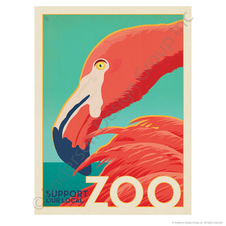 Flamingo Support Our Local Zoo Mini Vinyl Sticker