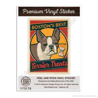 Bostons Best Terrier Treats Mini Vinyl Sticker