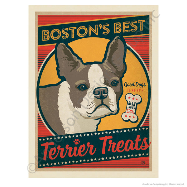 Bostons Best Terrier Treats Mini Vinyl Sticker