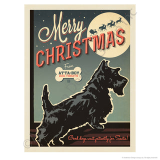 Merry Christmas Atta Boy Dog Treats Mini Vinyl Sticker