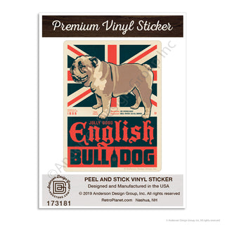 English Bulldog Facts Mini Vinyl Sticker