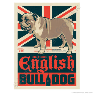 English Bulldog Facts Mini Vinyl Sticker