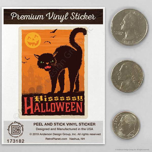 Hissy Halloween Black Cat Mini Vinyl Sticker