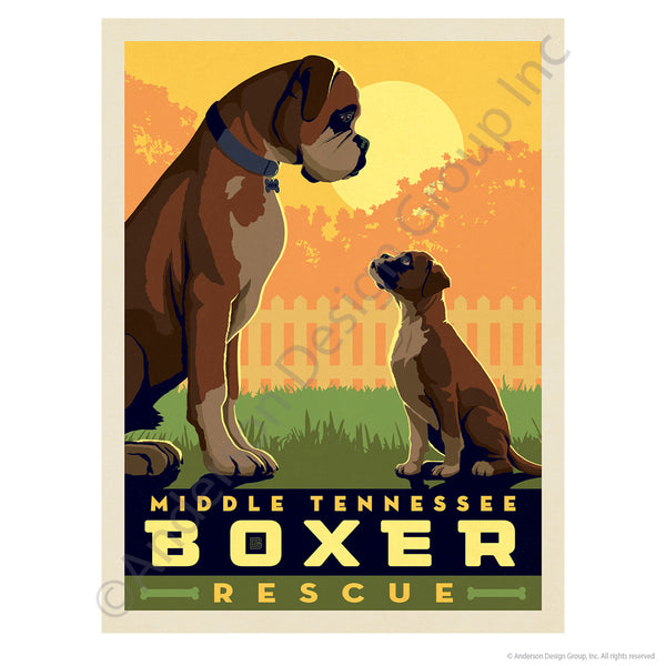 Middle TN Boxer Rescue Mini Vinyl Sticker