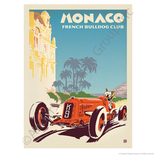 Monaco French Bulldog Club Racing Mini Vinyl Sticker