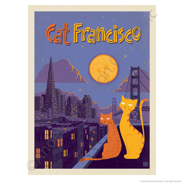 Cat Francisco California Mini Vinyl Sticker