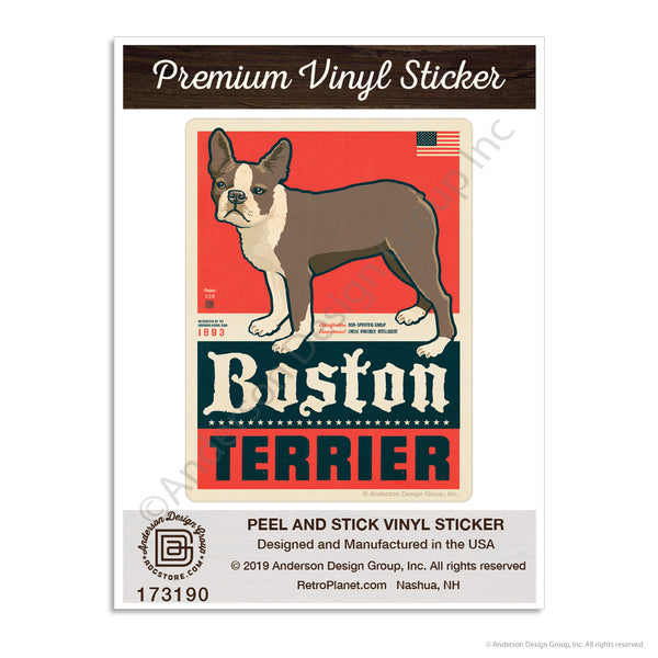 Boston Terrier Facts Mini Vinyl Sticker
