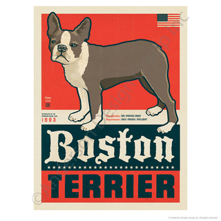 Boston Terrier Facts Mini Vinyl Sticker