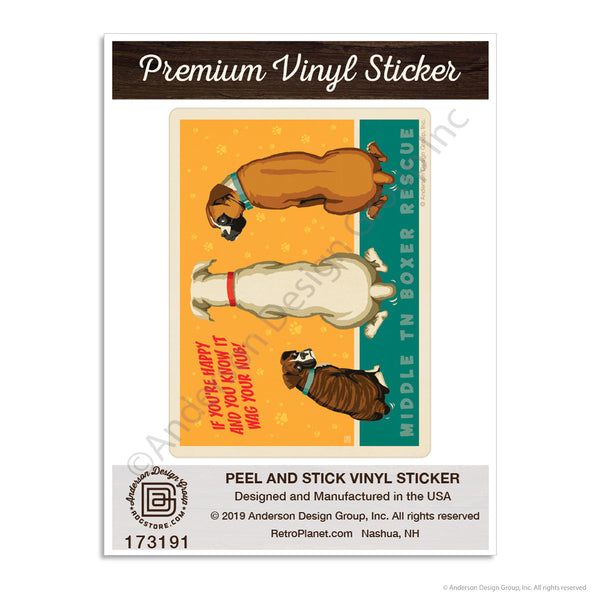 Middle TN Boxer Rescue Wag Your Nub Mini Vinyl Sticker