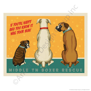 Middle TN Boxer Rescue Wag Your Nub Mini Vinyl Sticker