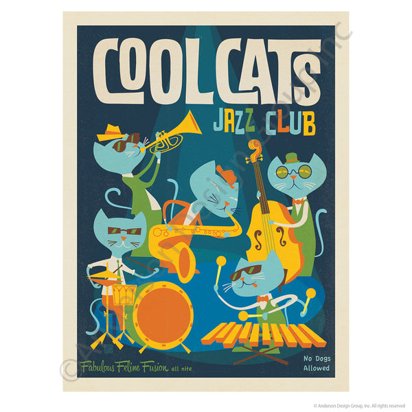 Cool Cats Jazz Club Mini Vinyl Sticker