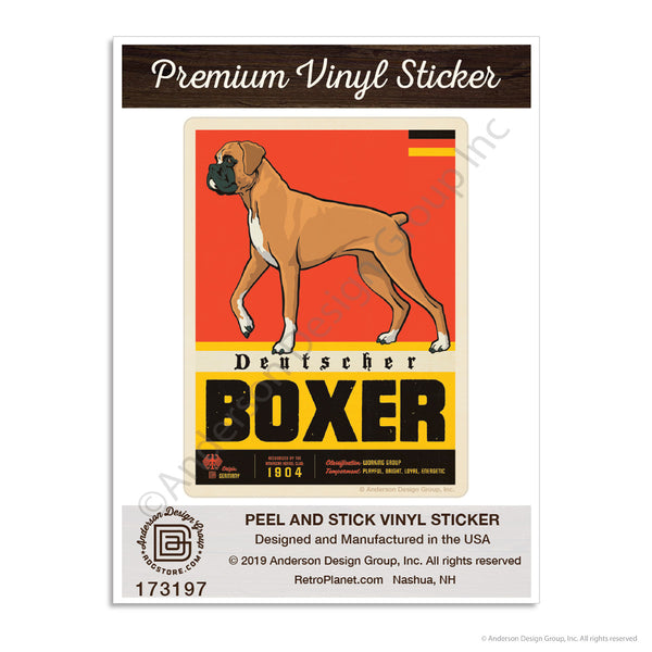 Deutscher Boxer Dog Facts Mini Vinyl Sticker