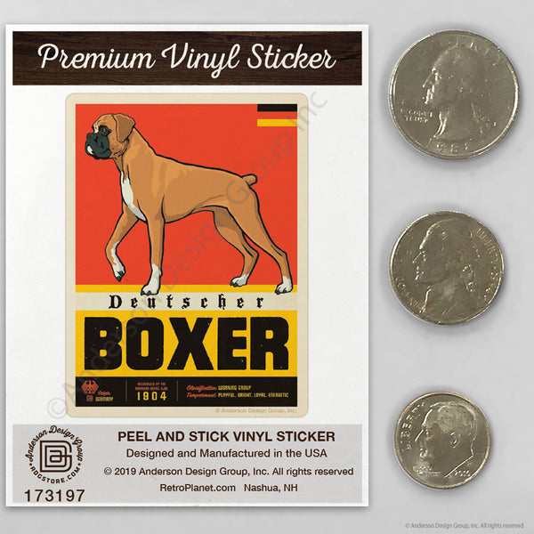 Deutscher Boxer Dog Facts Mini Vinyl Sticker
