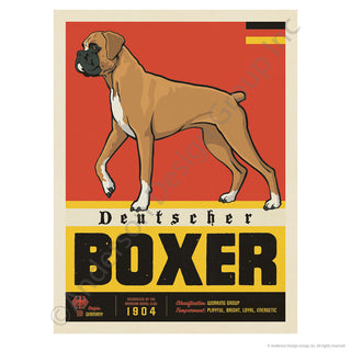 Deutscher Boxer Dog Facts Mini Vinyl Sticker