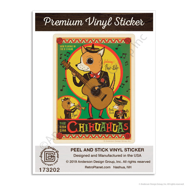 Cha Cha Chihuahuas Dog Mini Vinyl Sticker