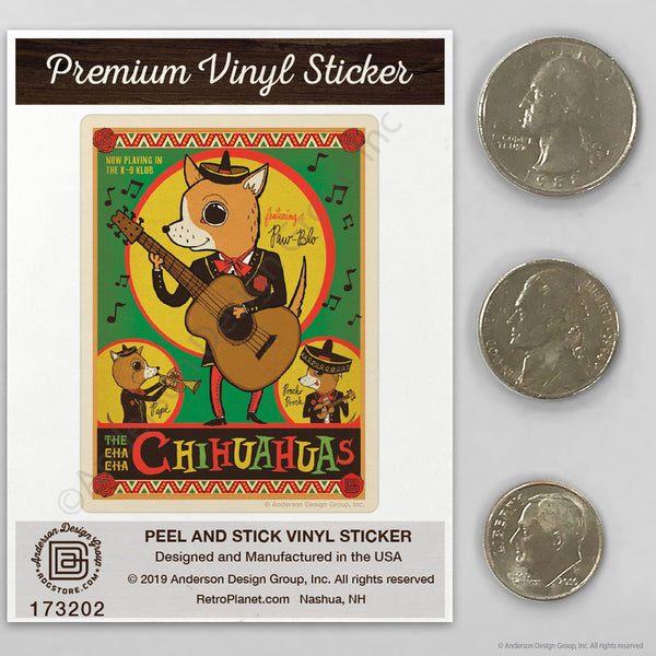 Cha Cha Chihuahuas Dog Mini Vinyl Sticker