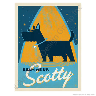 Beam Me Up Scotty Dog Mini Vinyl Sticker