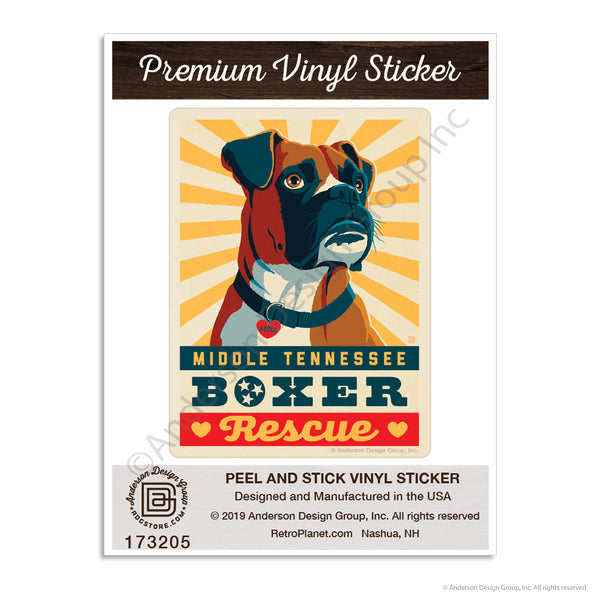 Middle TN Boxer Rescue Letterpress Mini Vinyl Sticker