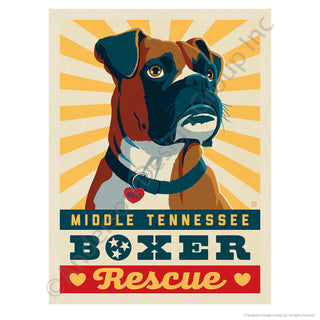 Middle TN Boxer Rescue Letterpress Mini Vinyl Sticker