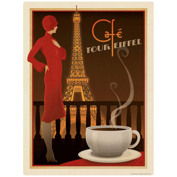 Cafe Eiffel Tower French Coffee Mini Vinyl Sticker