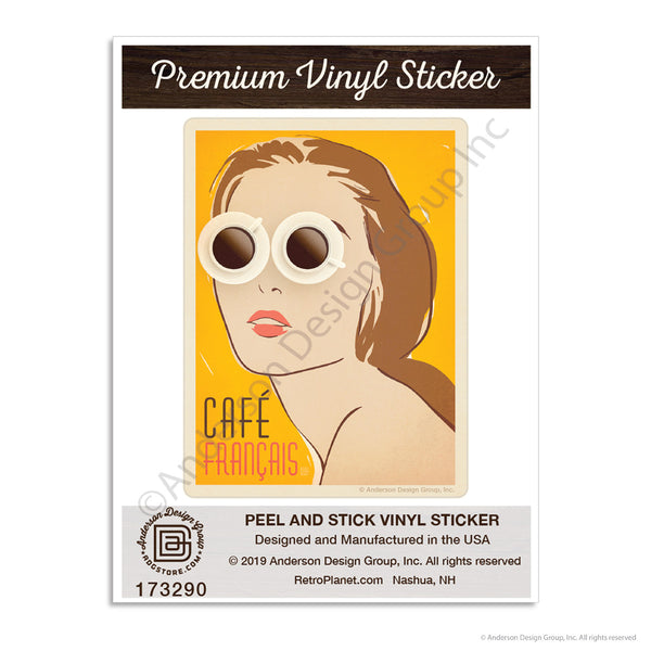 Cafe Francais French Coffee Mini Vinyl Sticker