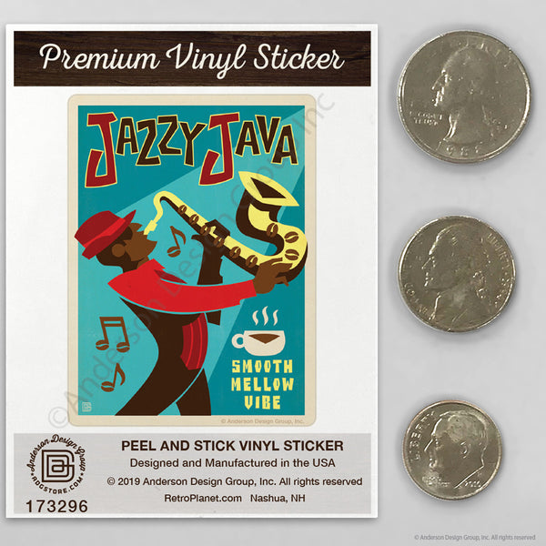 Jazzy Java Coffee Mini Vinyl Sticker