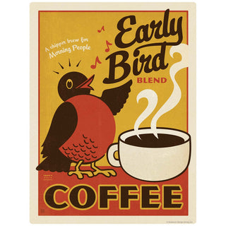 Early Bird Coffee Mini Vinyl Sticker