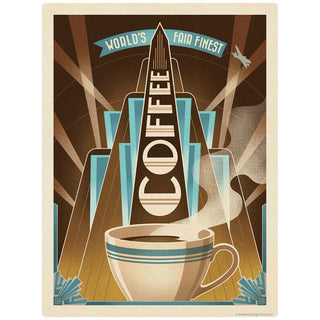 Worlds Fair Coffe Deco Mini Vinyl Sticker