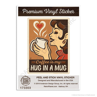Coffee Is My Hug In a Mug Mini Vinyl Sticker